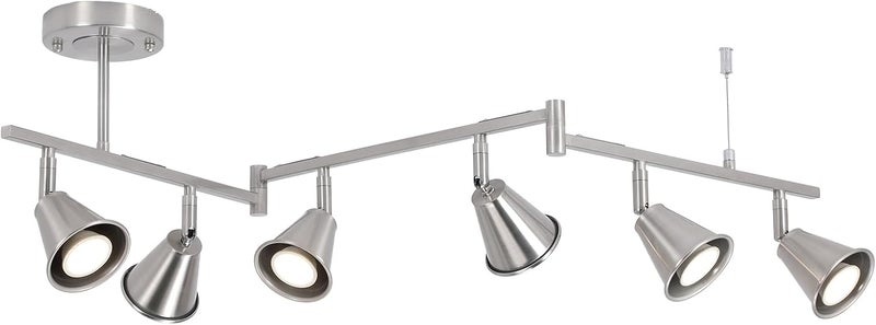 SEEBLEN 6-Light Modern Track Lighting Fixtures Ceiling, Flexible Foldable Arm and Rotatable Light Head,Black Kitchen Track Lighting for Kitchen Islands, Dining Rooms, Bars, Closets, Workbenches. - Image 1